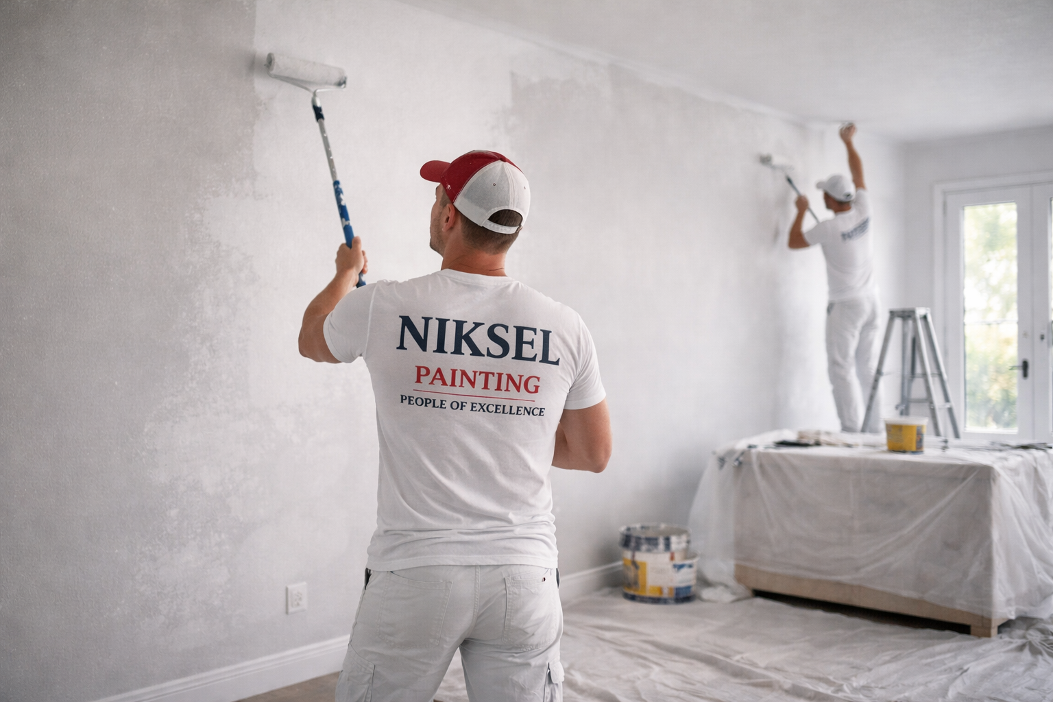 Commercial painting crew on job site